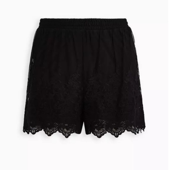 NEW TORRID 5 Inch Pull On Stretch Mesh Mid Rise Short Black Sz 0 or L Whimsygoth - Picture 2 of 12